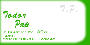 todor pap business card